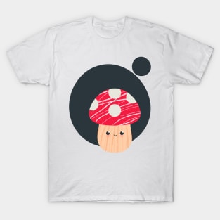 CUTE red and cream mushroom with texture - cute T-Shirt